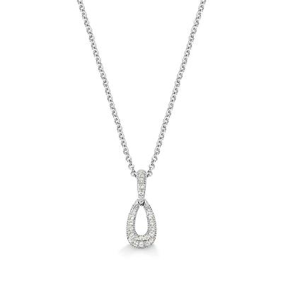 Colar Pave Gota com Safiras em Prata 925