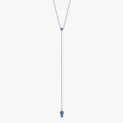 Colar Gravata com Topázio Azul em Prata 925