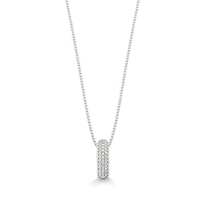 Pingente com Diamante em Ouro Branco 18k
