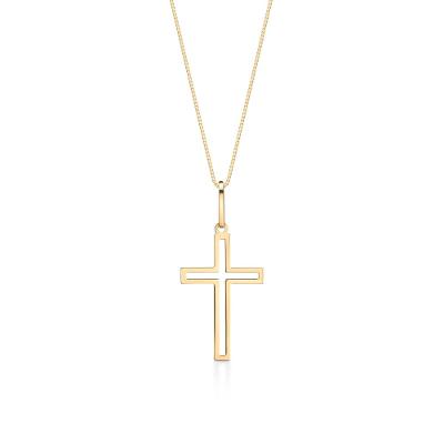 Pingente Cruz Vazada em Ouro Amarelo 18k
