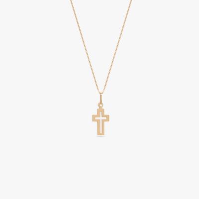 Pingente Cruz Vazada em Ouro Amarelo 18k