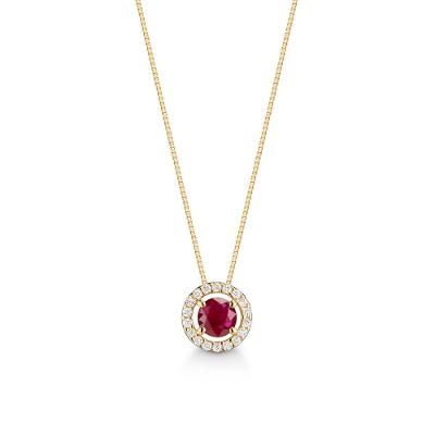 Pingente em Ouro Amarelo com Diamante, Rubi