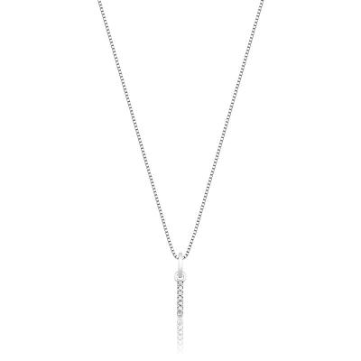 Pingente Letra I com Diamante em Ouro Branco 18k