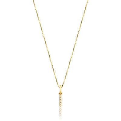 Pingente Letra I com Diamante em Ouro Amarelo 18k
