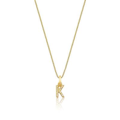 Pingente Letra K com Diamante em Ouro Amarelo 18k