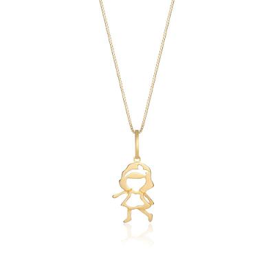 Pingente Menina em Ouro Amarelo 18k