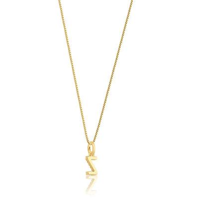 Pingente Letra Z com Diamante em Ouro Amarelo 18k