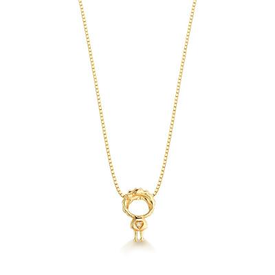 Pingente Menina com Diamante em Ouro Amarelo 18k