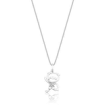 Pingente Menino com Diamante em Ouro Branco 18k