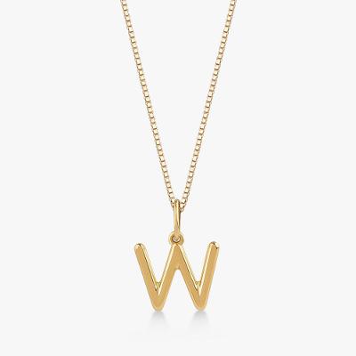 Pingente Letra W em Ouro Amarelo 18k