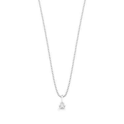 Pingente Solitário com 5 Pontos de Diamantes em Ouro Branco 18k