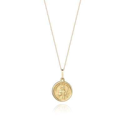 Pingente São Francisco de Assis em Ouro Amarelo 18k