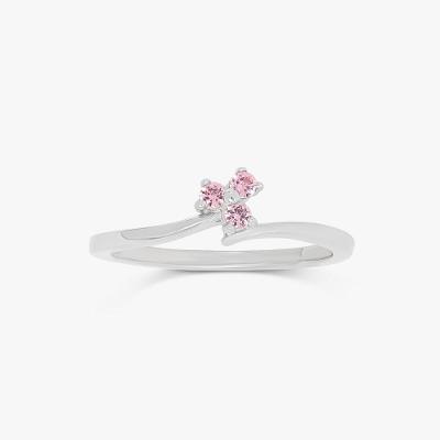 Anel com Zircônia Rosa em Prata 925
