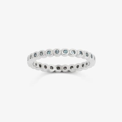 Anel com Zircônia Azul em Prata 925