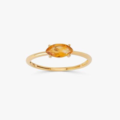 Anel com Citrino em Ouro Amarelo 18k