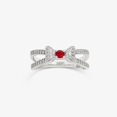 Anel Branca de Neve com Quartzo Vermelho e Topázio Incolor em Prata 925
