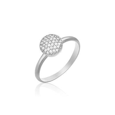 Anel em Ouro Branco com Diamante