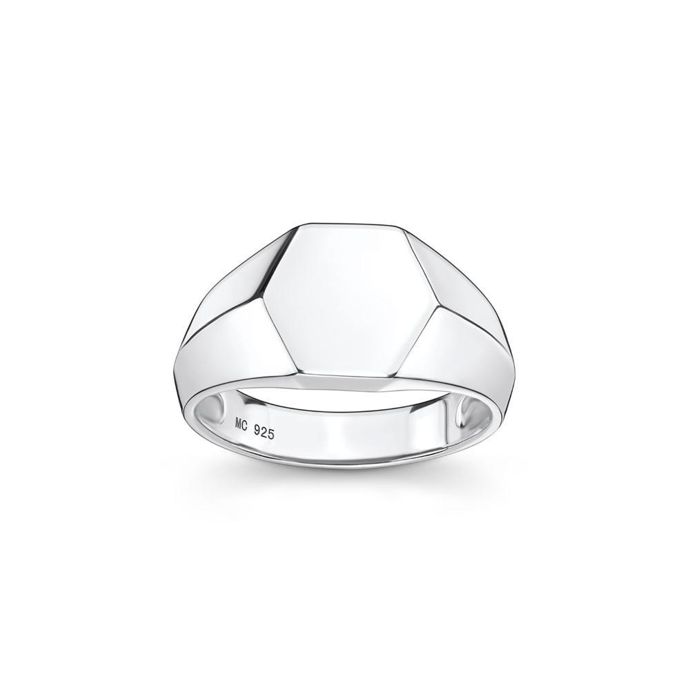 Anel Hexagonal em Prata 925 - 1