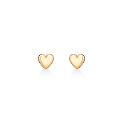 Brinco Coração em Ouro Amarelo 18k