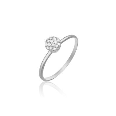 Anel com Diamantes em Ouro Branco 18k