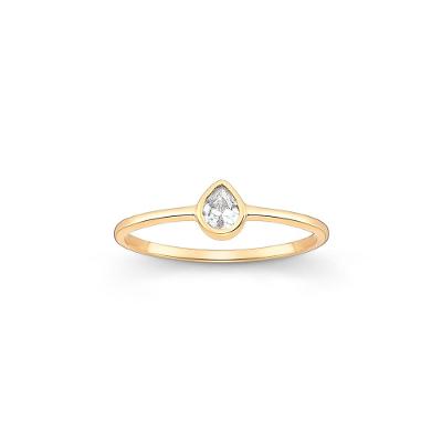 Anel com Banho Ouro Amarelo e Zircônia