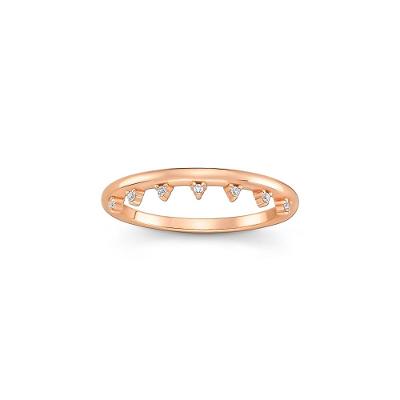 Anel com Zircônia em Prata 925 com Banho de Ouro Rosé 18k