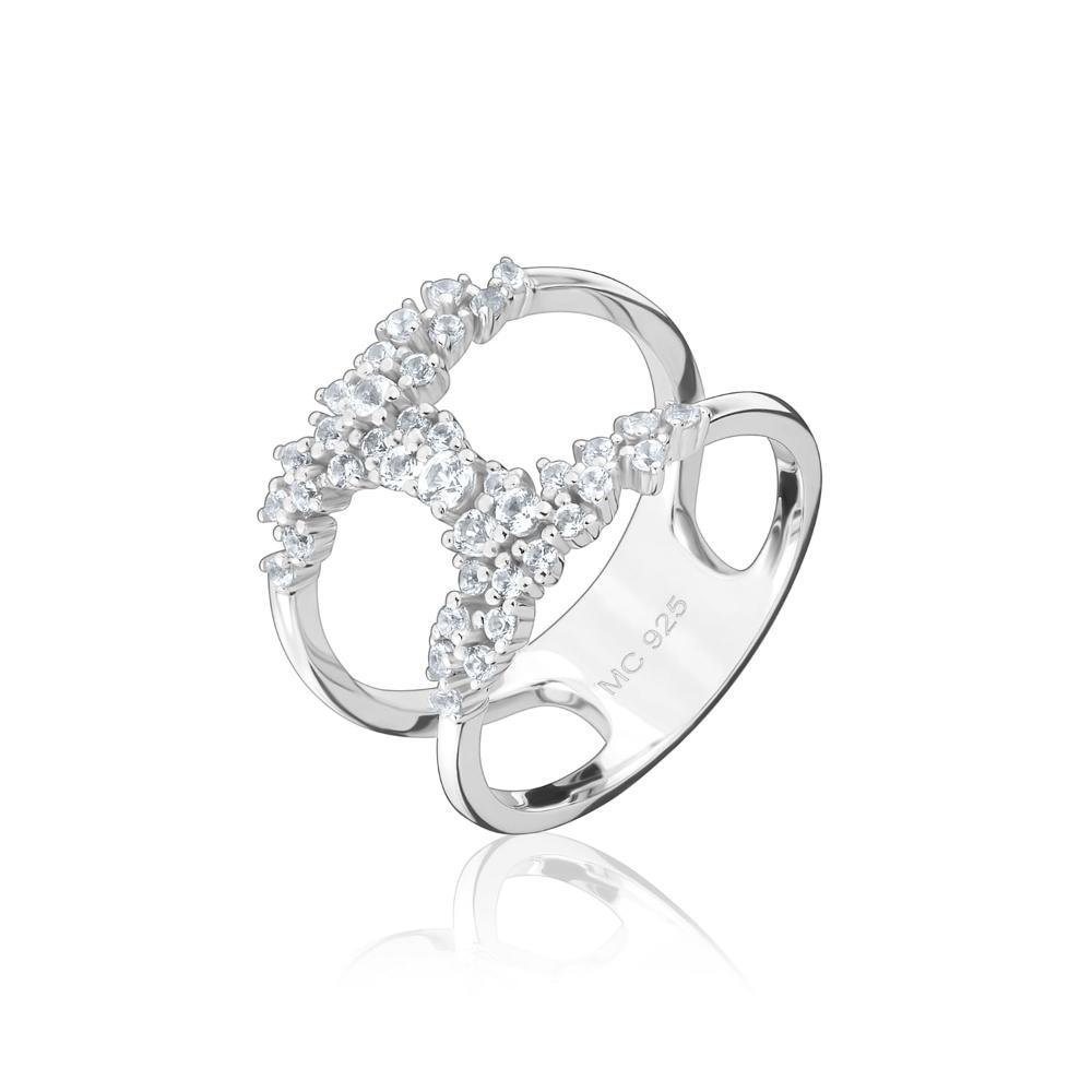 Anel Duplo com Safira em Prata 925 - 2