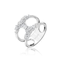 Anel Duplo com Safira em Prata 925 - 6