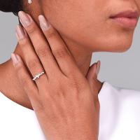 Anel Duplo com Safira em Prata 925 - 1