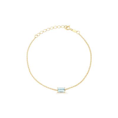 Pulseira com Topázio Azul em Ouro Amarelo 18k