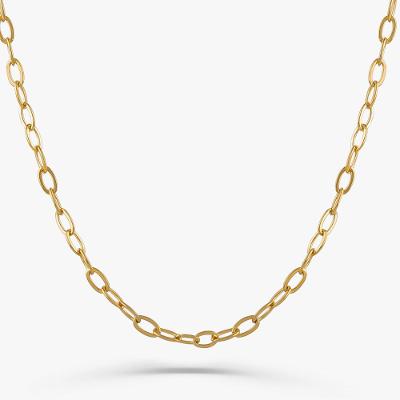 Corrente Malha Elos em Prata 925 com Banho de Ouro Amarelo 18k - 70 cm