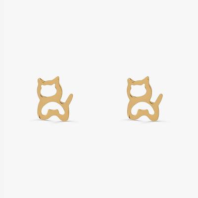Brinco Gatinho em Ouro Amarelo