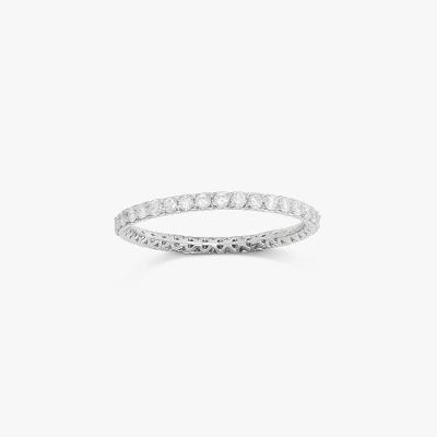 Aliança Inteira com 68 Pontos de Diamantes em Ouro Branco 18k