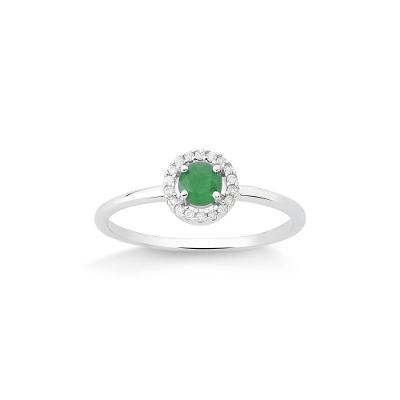 Anel com Esmeralda em Ouro Branco 18k Coleção INTENSE