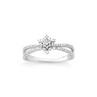 Anel Duplo com Diamantes em Ouro Branco 18k - 2