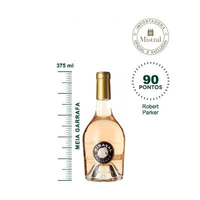 Vinho Côtes de Provence Rosé 2021 (Miraval) - meia gfa 375ml