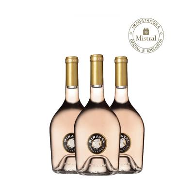 Kit 3 Vinhos Miraval Côtes De Provence Aoc Rosé 2022