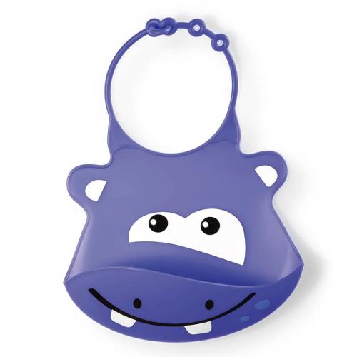 Babador De Silicone Multikids Baby Silybib Hipopótamo Bb044