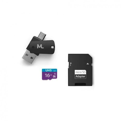 Kit 4 em 1 Cartão De Memória Ultra High Speed-I + Adaptador USB + Adaptador SD 16GB