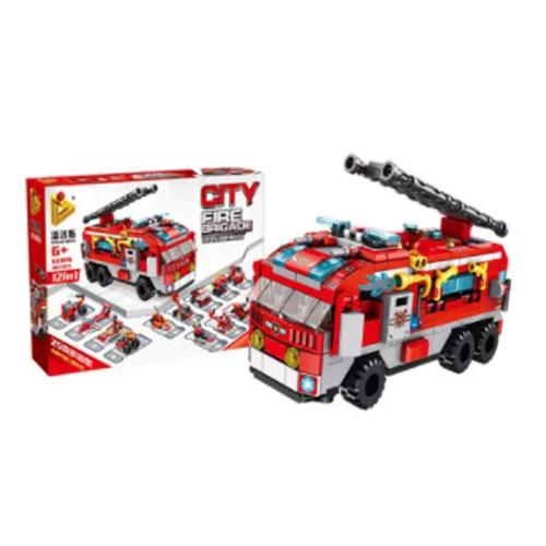 Cubic 12 em 1 Caminhão de Bombeiro 558 Peças Br1200