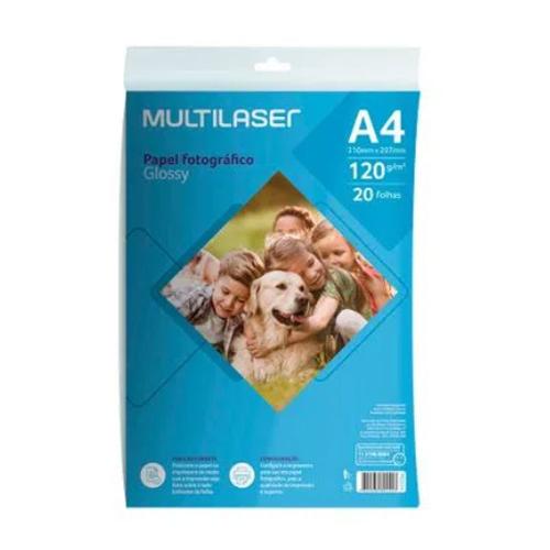 Papel Fotográfico Glossy A4 120g 20 folhas PE034