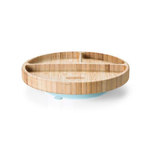 Prato Redondo com Divisórias e Ventosa Bam N Boo 6+M Azul - Fisher Price - BB1172