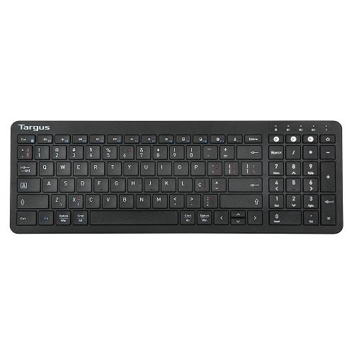 Teclado Sem Fio Midsize Antimicrobiano com Indicador de Bateria Dual Mode Bluetooth USB Targus AKB863
