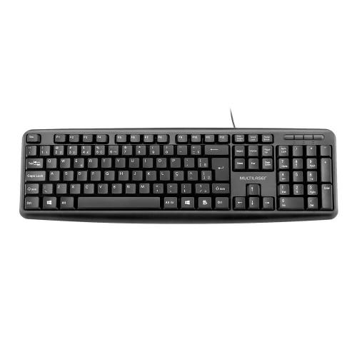 Teclado Slim Standard Com fio USB Preto Multi (Multilaser) - TC065
