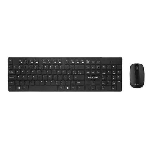 Teclado e Mouse Sem Fio 2.4 GHZ Teclas Flutuantes USB Preto - TC251