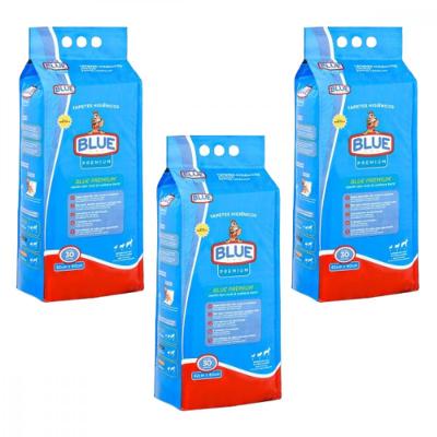 Kit 3 Tapete Higiênico Para Cães 82x60cm 90 und Blue Premium - PP103K