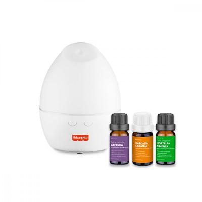 Kit Difusor de Aromas Fisher Price + Óleos Essenciais de laranja, Lavanda e Hortelã - HC277K
