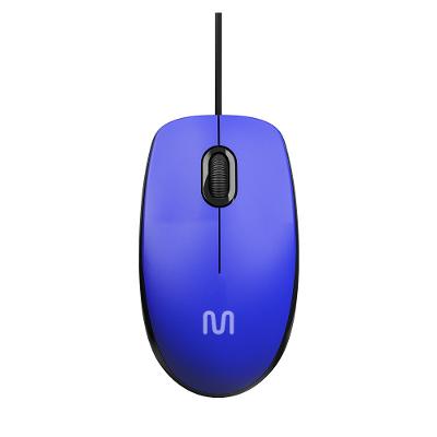 Mouse Com Fio MF400 Clique Silencioso Conexão USB 1200dpi Cabo de 180cm 3 Botões Azul Multi - MO388
