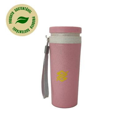 Copo Fibra de Bambu com Parede Dupla 350ML - Rosa