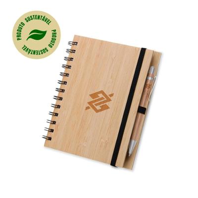 Caderneta em Bambu com Caneta A6